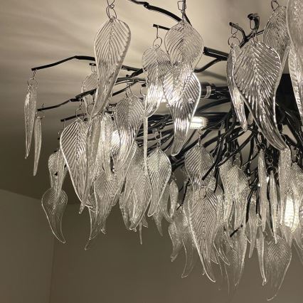 Lampadario di cristallo a plafone 12xG9/40W/230V nero