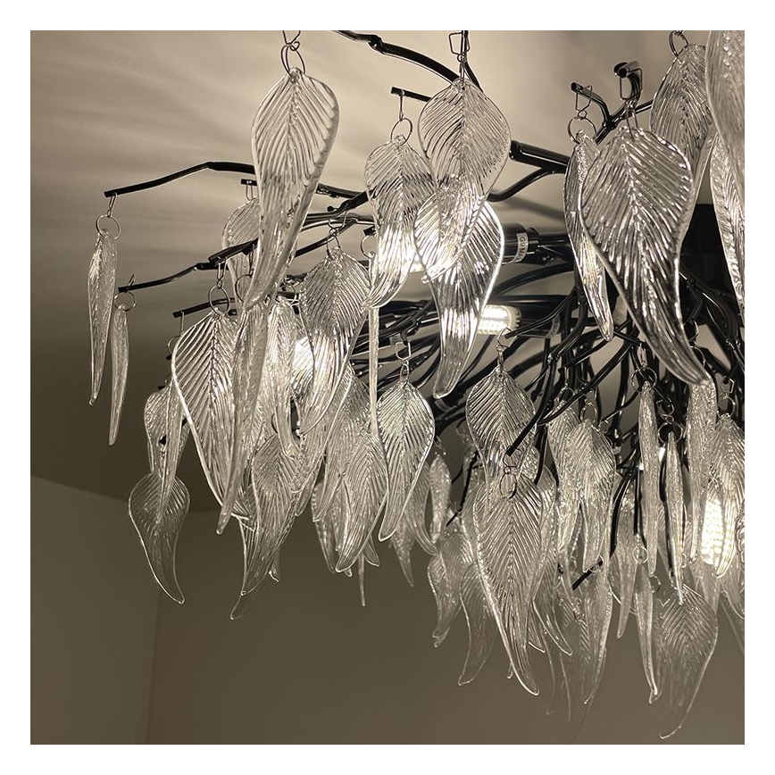 Lampadario di cristallo a plafone 12xG9/40W/230V nero