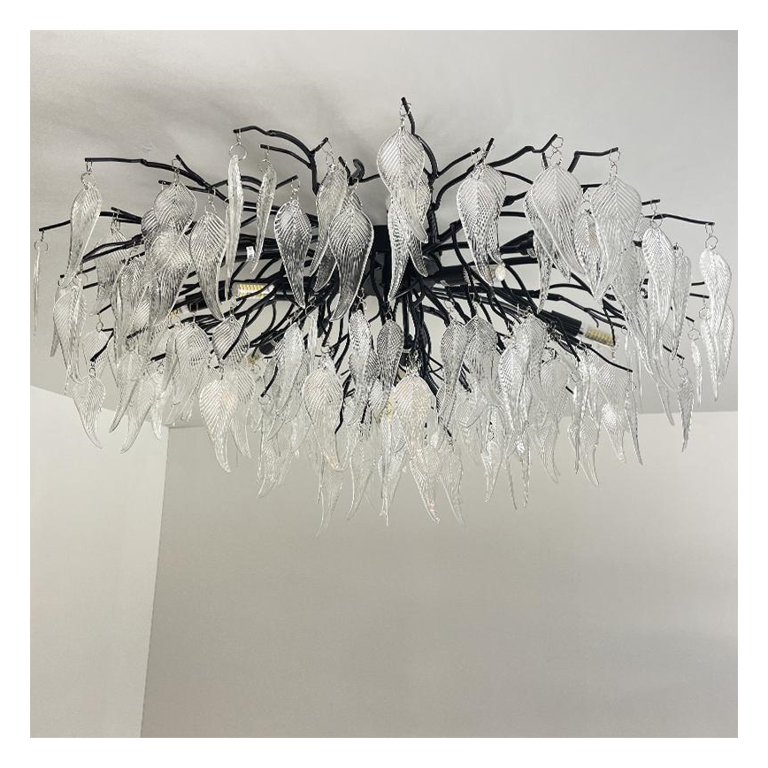 Lampadario di cristallo a plafone 12xG9/40W/230V nero