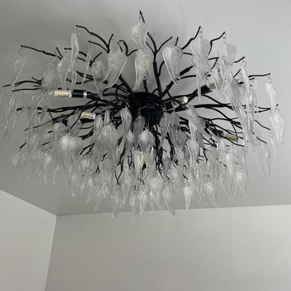 Lampadario di cristallo a plafone 12xG9/40W/230V nero