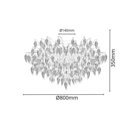 Lampadario di cristallo a plafone 12xG9/40W/230V nero
