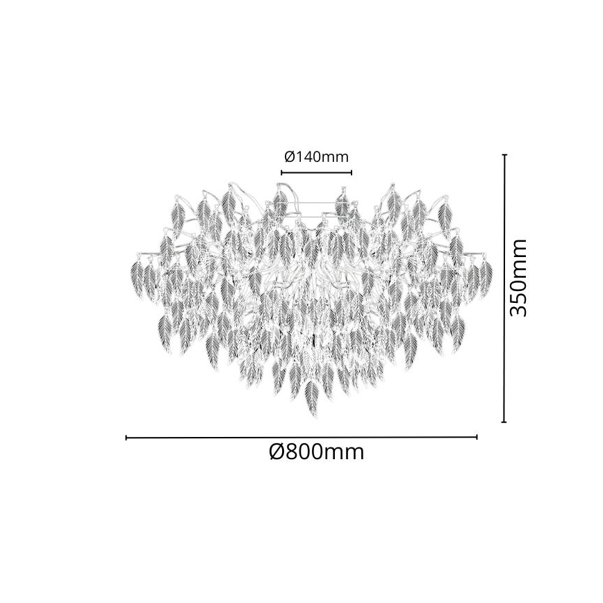 Lampadario di cristallo a plafone 12xG9/40W/230V nero