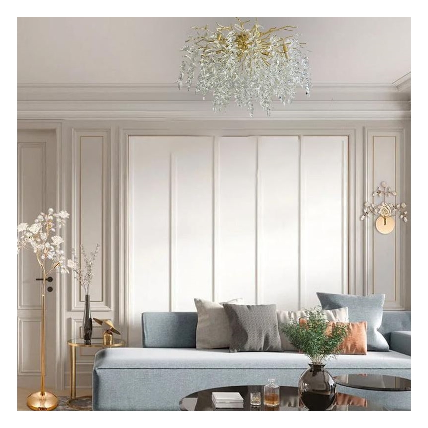 Lampadario di cristallo a plafone 12xG9/40W/230V oro