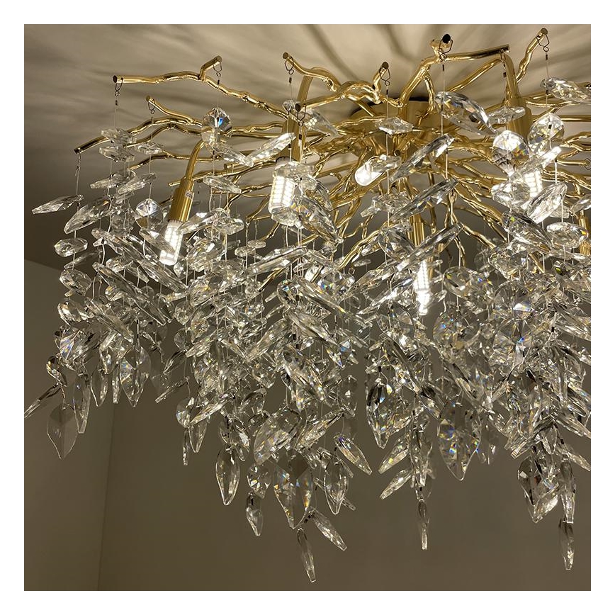 Lampadario di cristallo a plafone 12xG9/40W/230V oro
