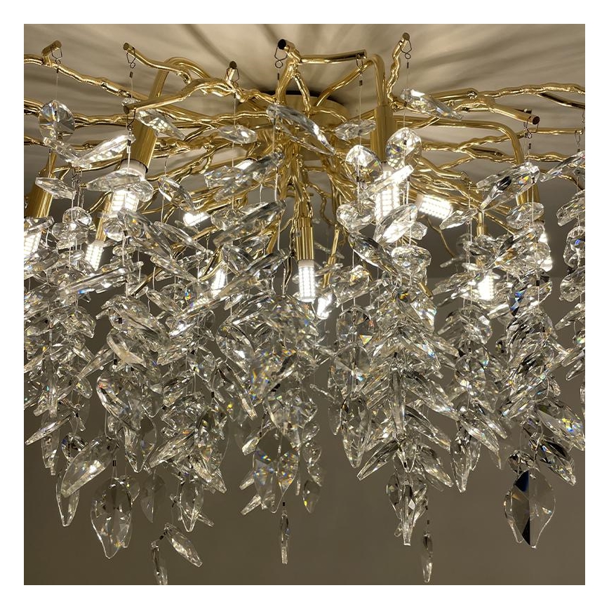 Lampadario di cristallo a plafone 12xG9/40W/230V oro