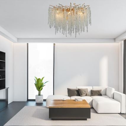 Lampadario di cristallo a plafone 12xG9/40W/230V oro