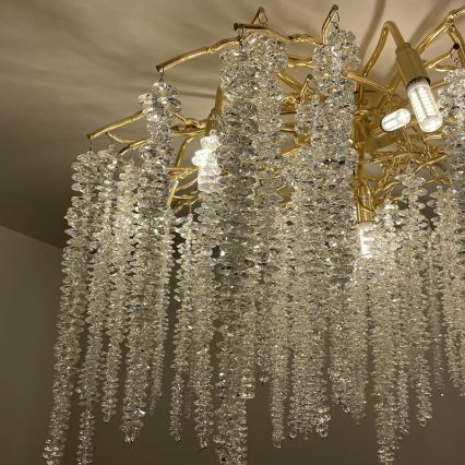 Lampadario di cristallo a plafone 12xG9/40W/230V oro