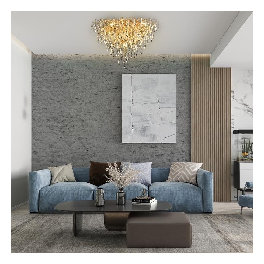 Lampadario di cristallo a plafone 12xG9/40W/230V oro