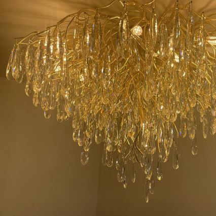 Lampadario di cristallo a plafone 12xG9/40W/230V oro