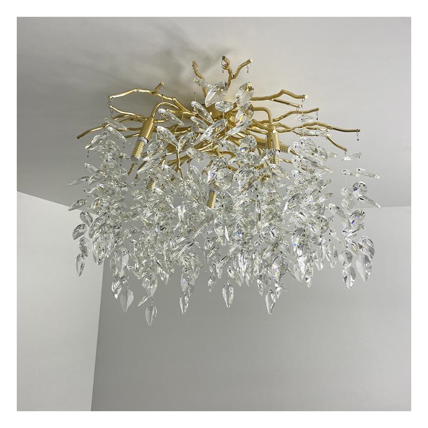 Lampadario di cristallo a plafone 9xG9/40W/230V oro