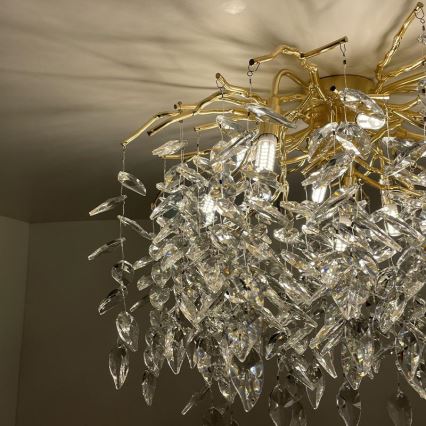 Lampadario di cristallo a plafone 9xG9/40W/230V oro