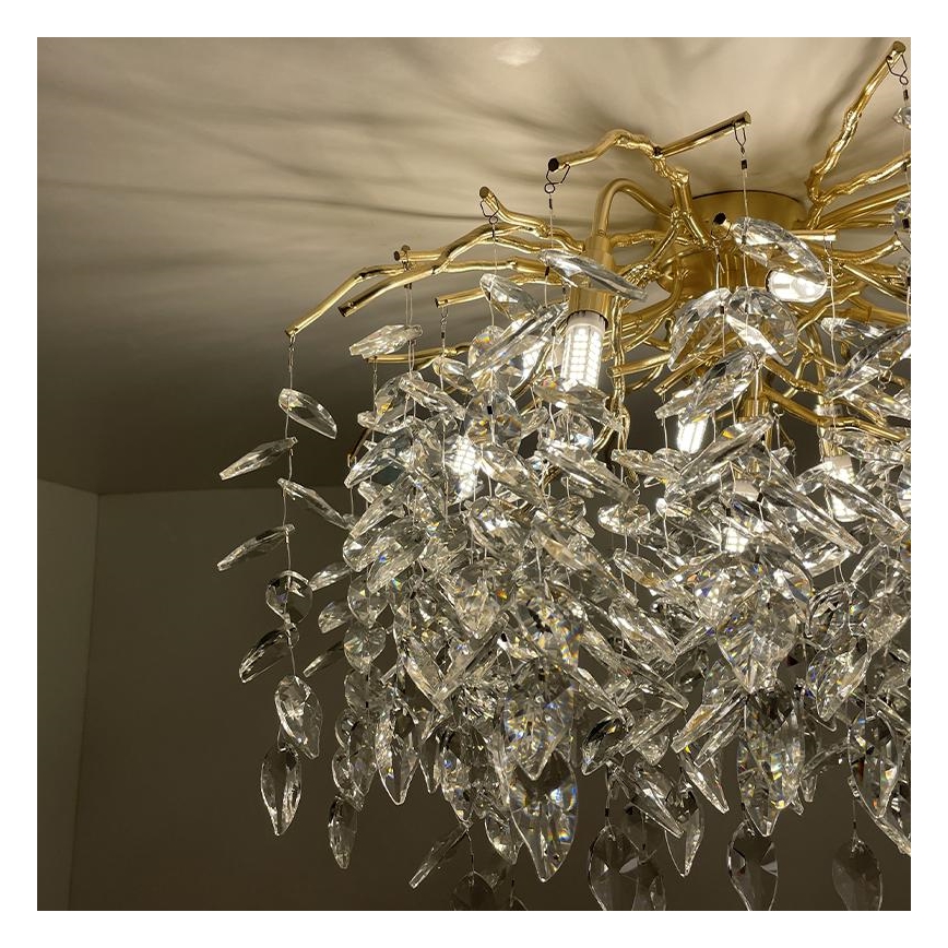 Lampadario di cristallo a plafone 9xG9/40W/230V oro