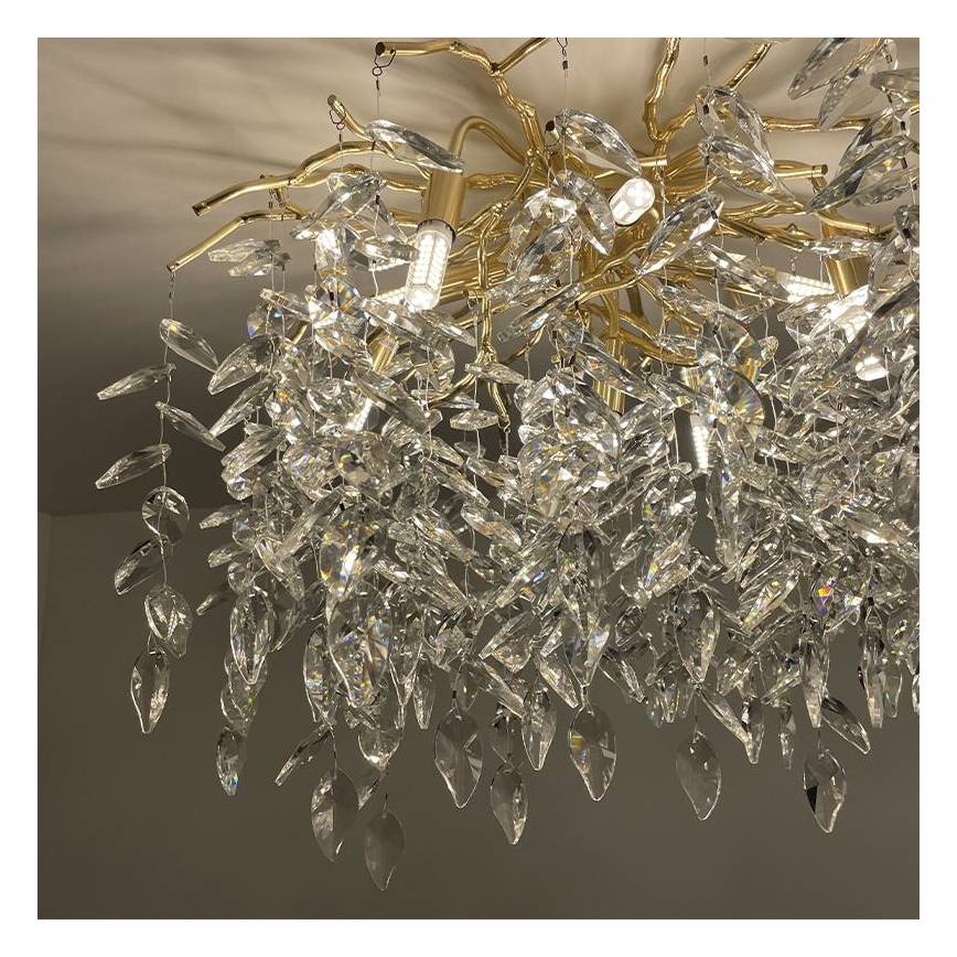 Lampadario di cristallo a plafone 9xG9/40W/230V oro