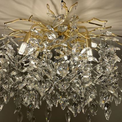 Lampadario di cristallo a plafone 9xG9/40W/230V oro