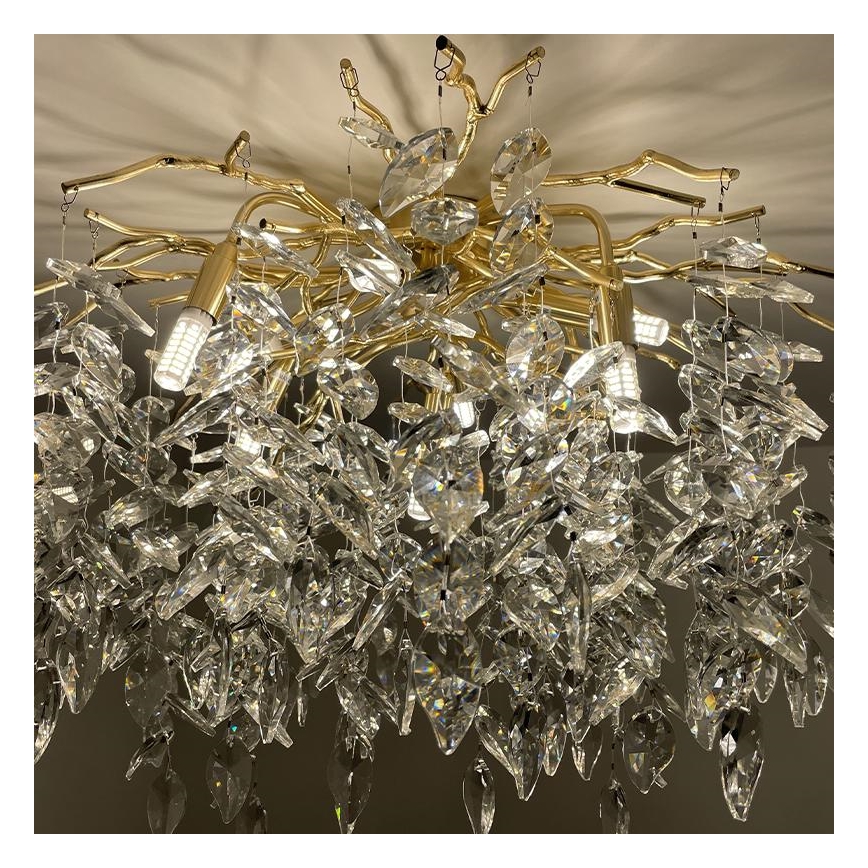 Lampadario di cristallo a plafone 9xG9/40W/230V oro