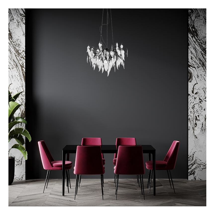 Lampadario di cristallo a sospensione 10xG9/40W/230V nero