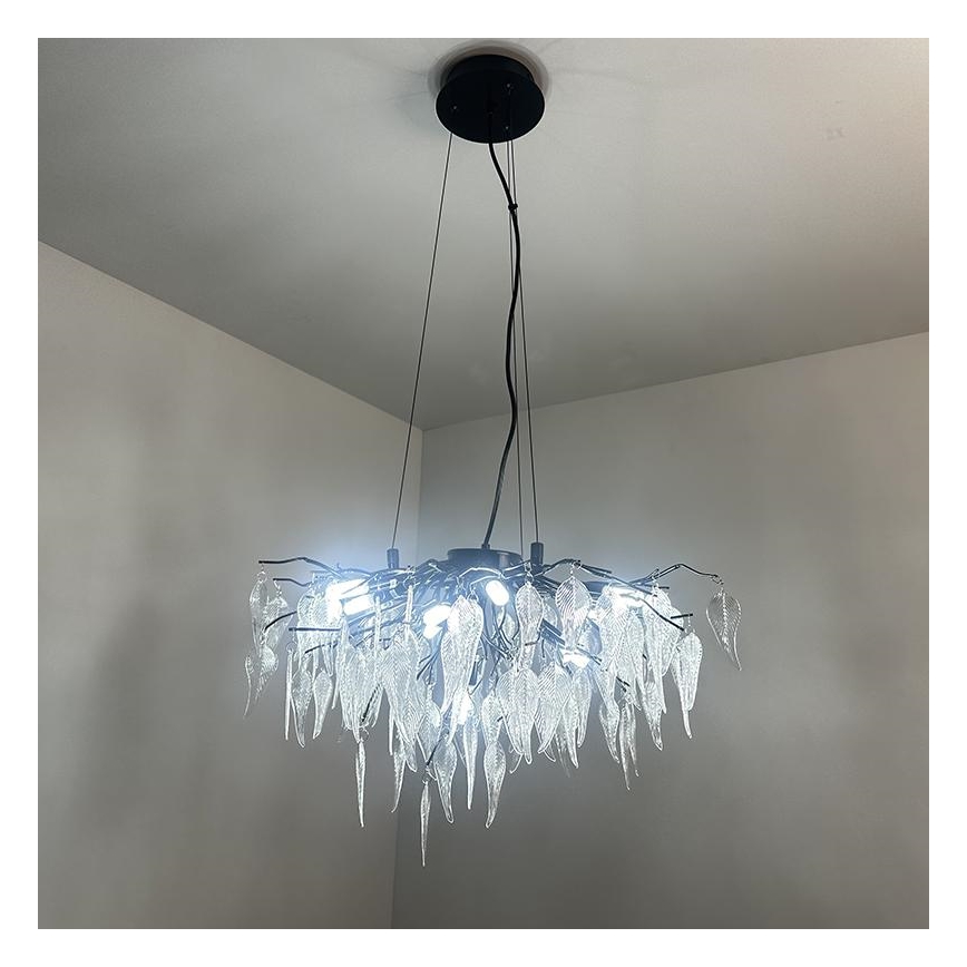 Lampadario di cristallo a sospensione 10xG9/40W/230V nero