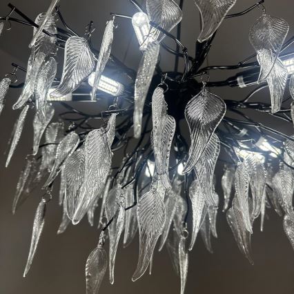 Lampadario di cristallo a sospensione 10xG9/40W/230V nero