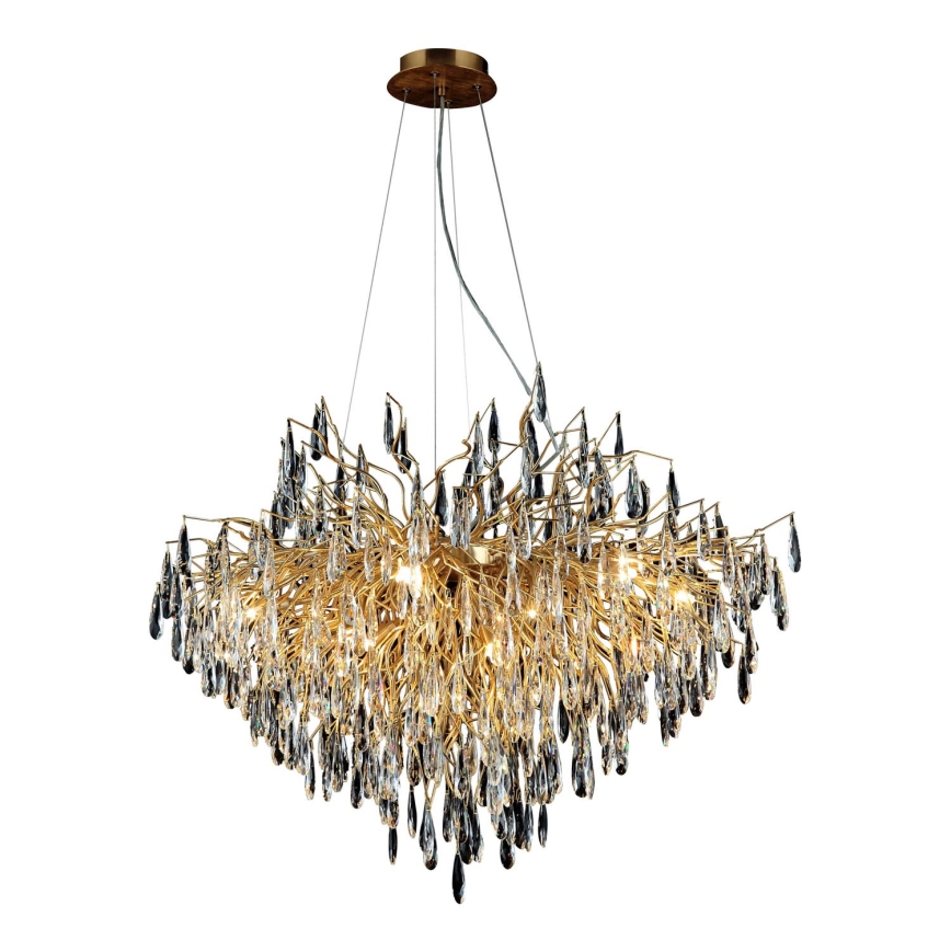 Lampadario di cristallo a sospensione 11xG9/40W/230V oro