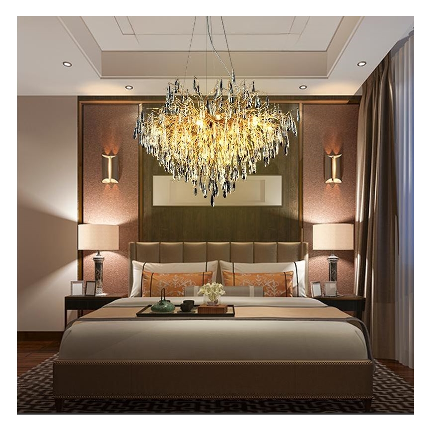 Lampadario di cristallo a sospensione 11xG9/40W/230V oro