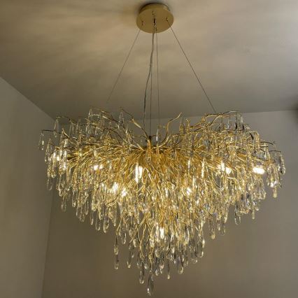 Lampadario di cristallo a sospensione 11xG9/40W/230V oro