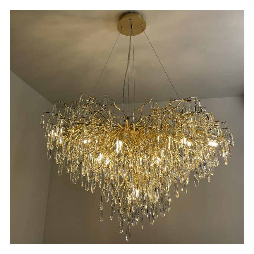 Lampadario di cristallo a sospensione 11xG9/40W/230V oro