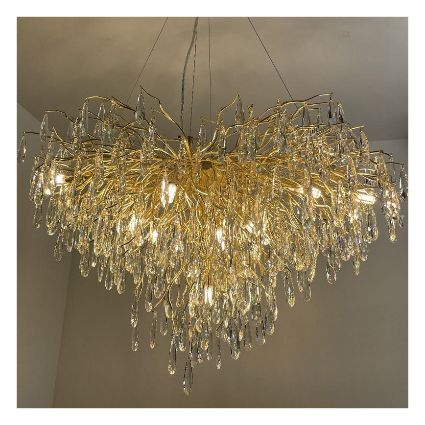 Lampadario di cristallo a sospensione 11xG9/40W/230V oro