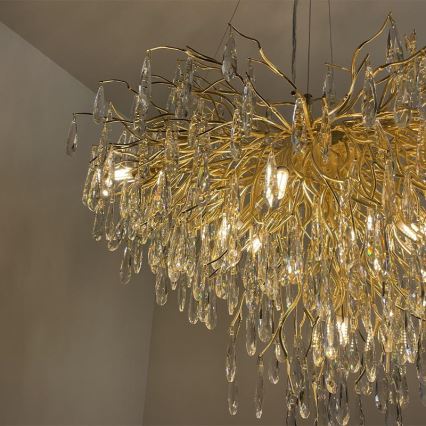 Lampadario di cristallo a sospensione 11xG9/40W/230V oro