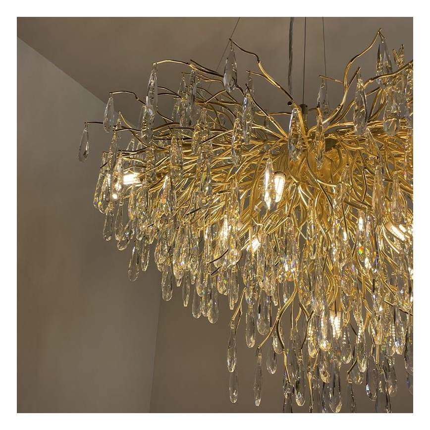 Lampadario di cristallo a sospensione 11xG9/40W/230V oro