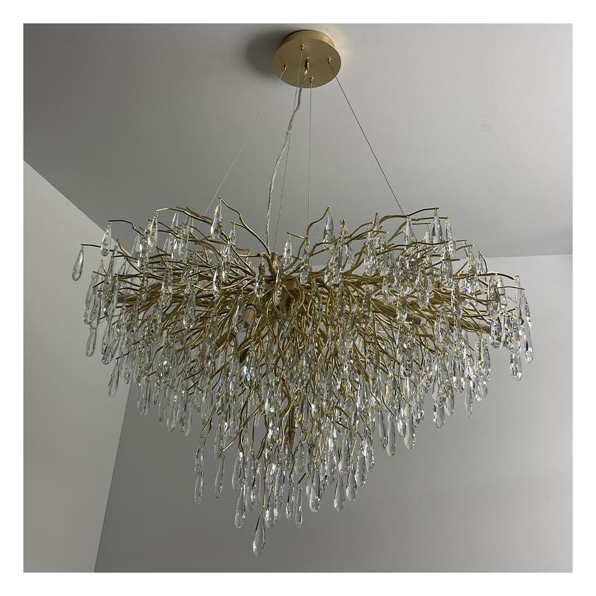 Lampadario di cristallo a sospensione 11xG9/40W/230V oro
