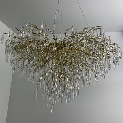 Lampadario di cristallo a sospensione 11xG9/40W/230V oro