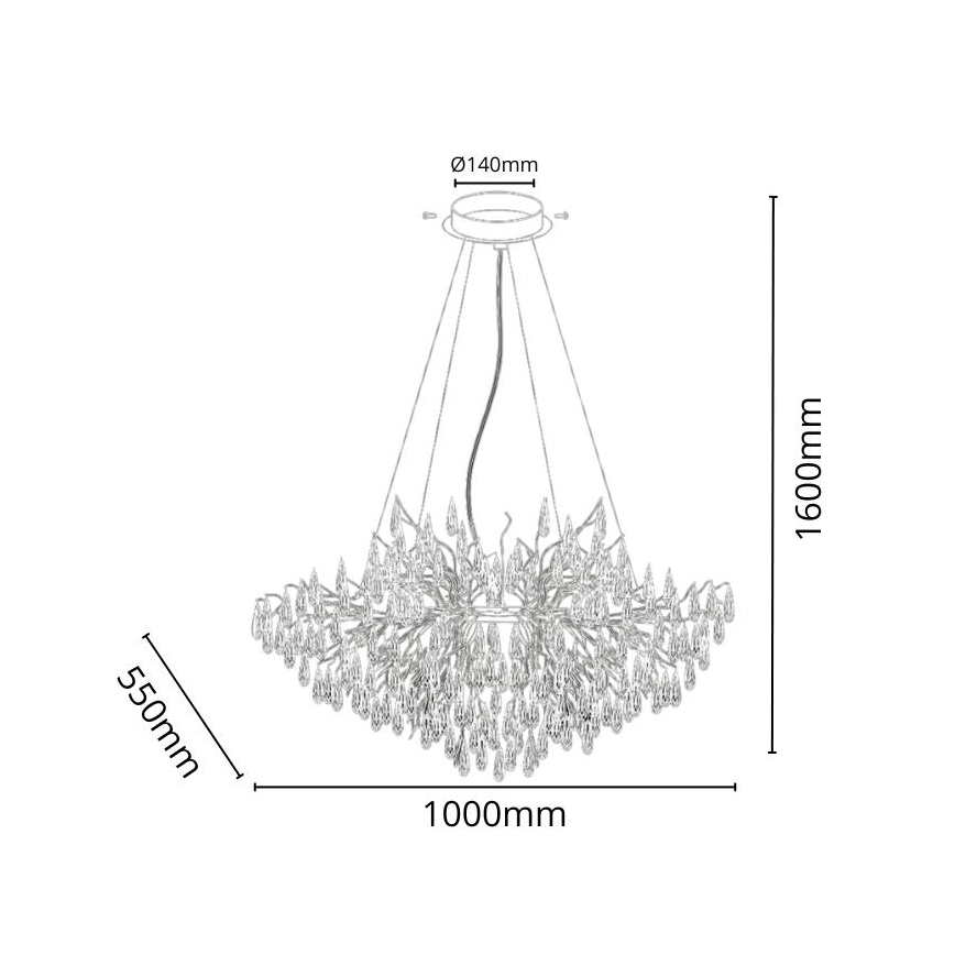 Lampadario di cristallo a sospensione 11xG9/40W/230V oro