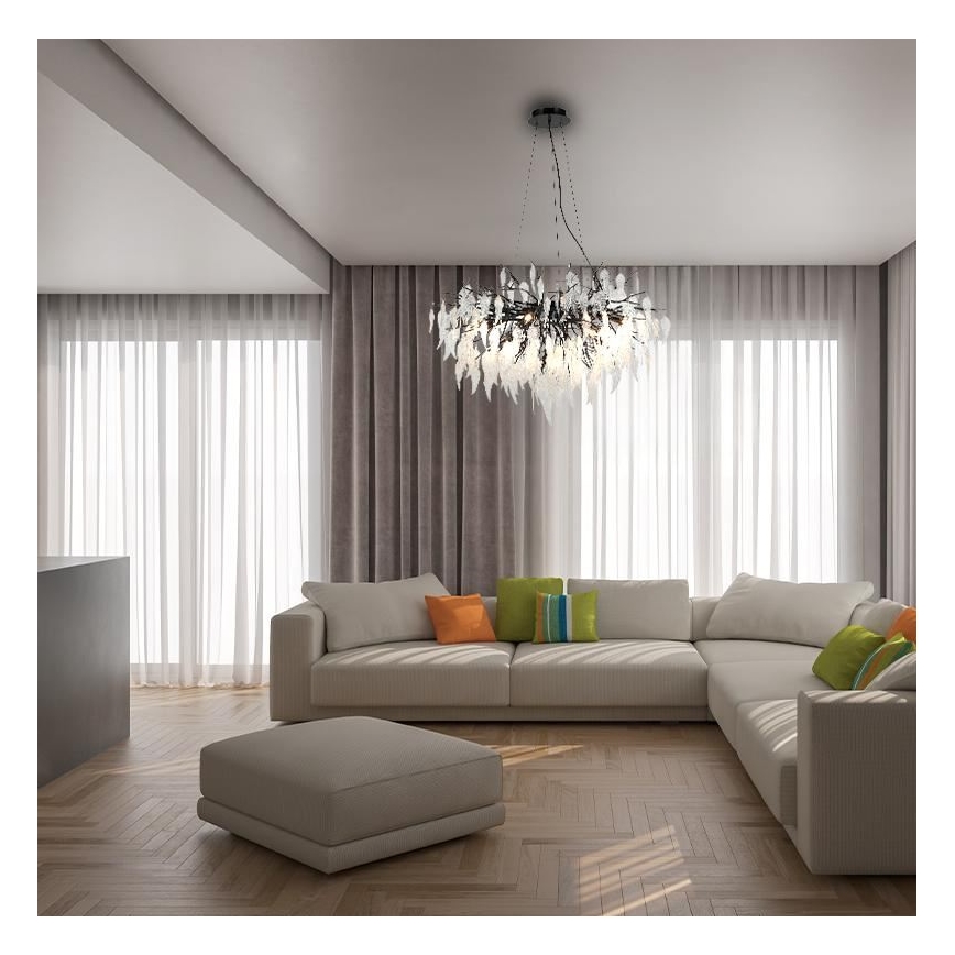 Lampadario di cristallo a sospensione 12xG9/40W/230V nero