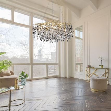 Lampadario di cristallo a sospensione 12xG9/40W/230V oro