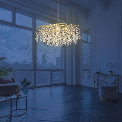 Lampadario di cristallo a sospensione 12xG9/40W/230V oro