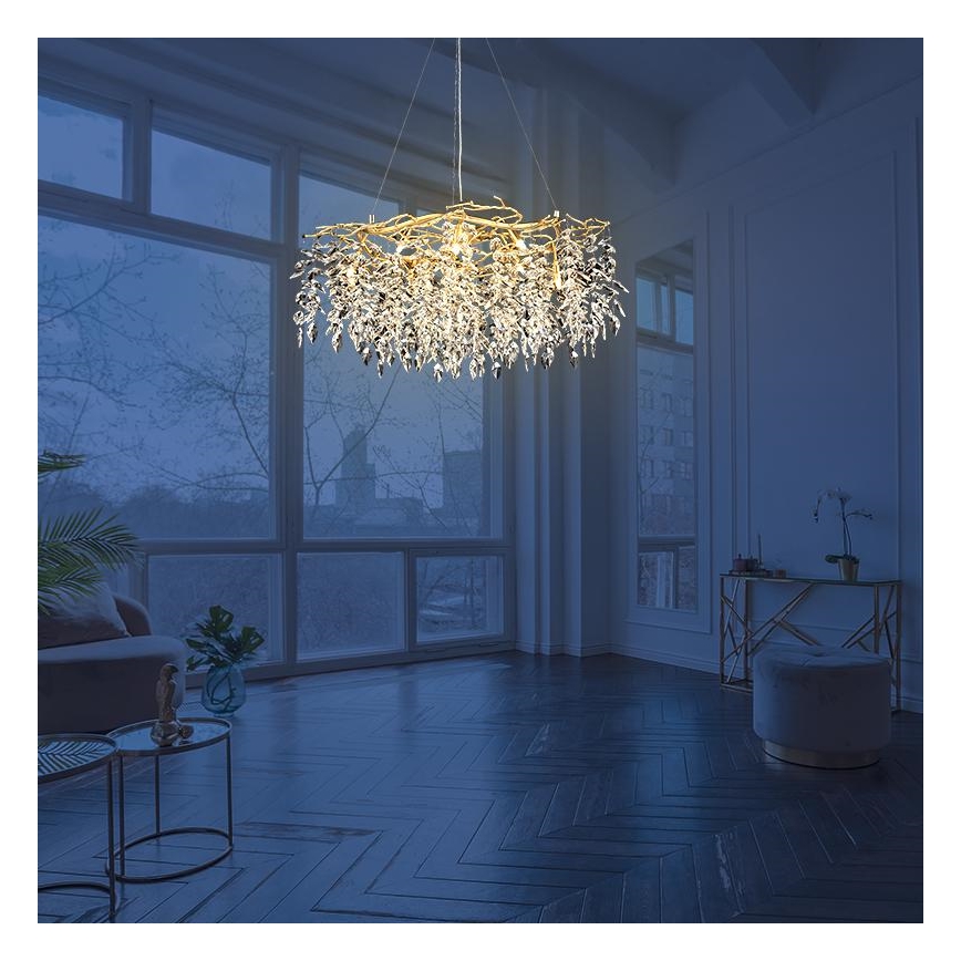 Lampadario di cristallo a sospensione 12xG9/40W/230V oro