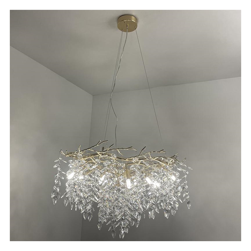 Lampadario di cristallo a sospensione 12xG9/40W/230V oro
