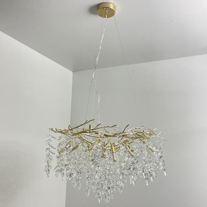 Lampadario di cristallo a sospensione 12xG9/40W/230V oro