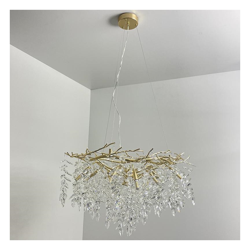 Lampadario di cristallo a sospensione 12xG9/40W/230V oro