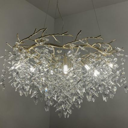 Lampadario di cristallo a sospensione 12xG9/40W/230V oro