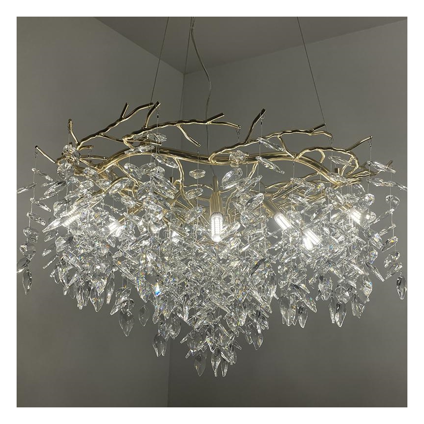 Lampadario di cristallo a sospensione 12xG9/40W/230V oro
