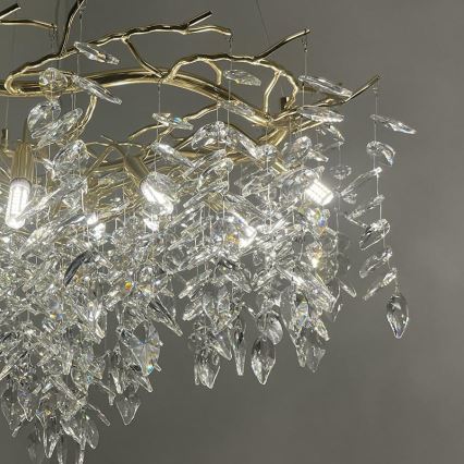 Lampadario di cristallo a sospensione 12xG9/40W/230V oro