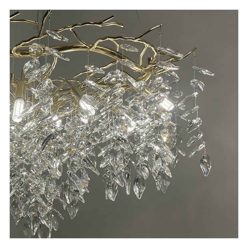 Lampadario di cristallo a sospensione 12xG9/40W/230V oro
