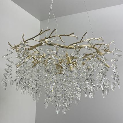 Lampadario di cristallo a sospensione 12xG9/40W/230V oro