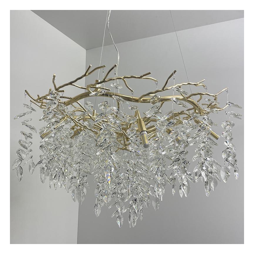 Lampadario di cristallo a sospensione 12xG9/40W/230V oro