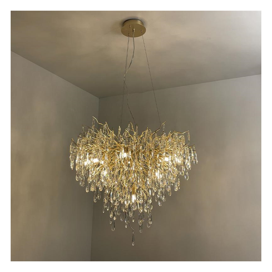 Lampadario di cristallo a sospensione 12xG9/40W/230V oro