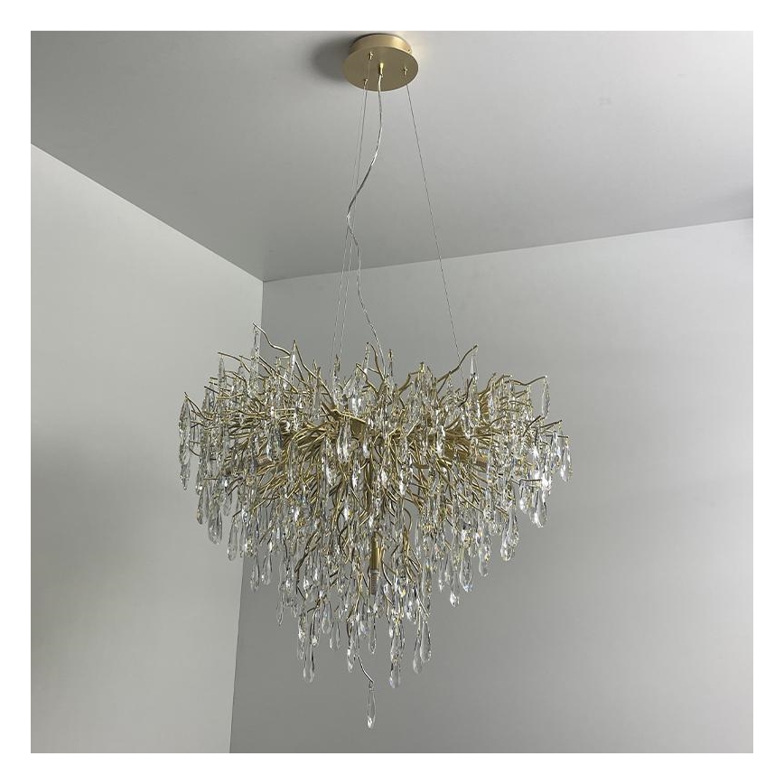 Lampadario di cristallo a sospensione 12xG9/40W/230V oro