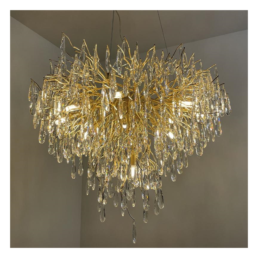 Lampadario di cristallo a sospensione 12xG9/40W/230V oro