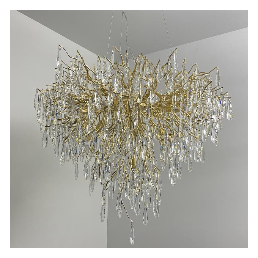 Lampadario di cristallo a sospensione 12xG9/40W/230V oro