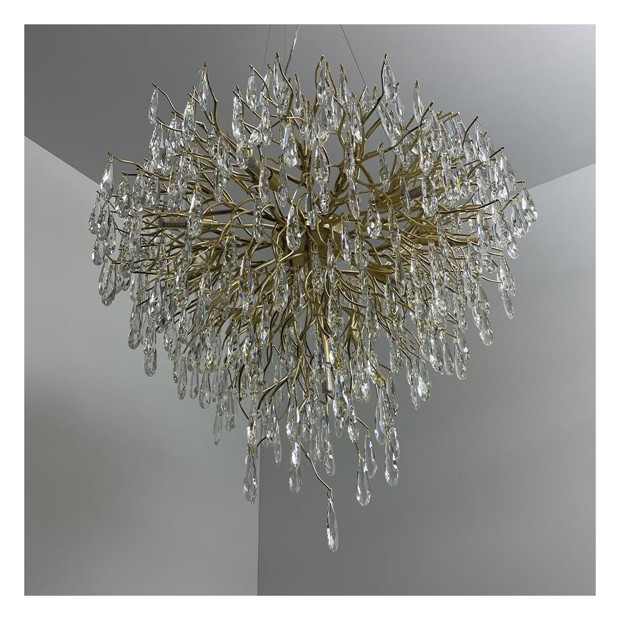 Lampadario di cristallo a sospensione 12xG9/40W/230V oro